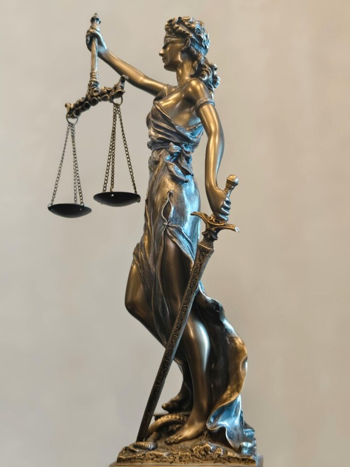 Lady Justice Scales of Ethics Bronze Statue Image for AI Ethics